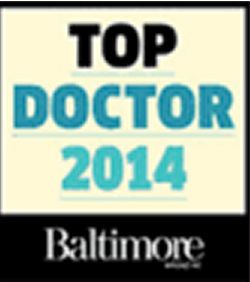 Top Doctor award 2014 from Baltimore Magazine