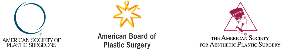 Logos of plastic surgery organizations and boards.